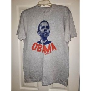 Retro Gray American Apparel Barack Obama 2008 Campaign MoveOn.org‎ Tee Shirt L